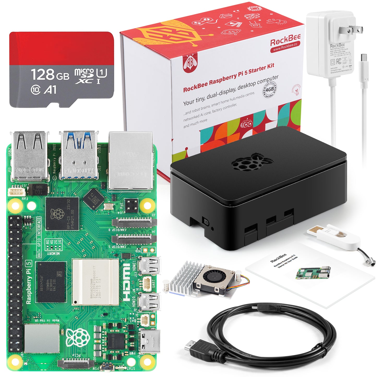 RockBee Raspberry Pi 5 8G+128G Starter Kit