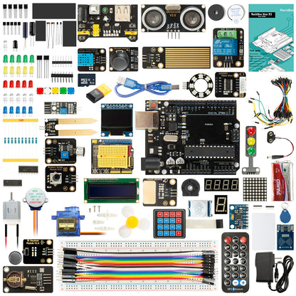 RockBee UNO R3 Intermediate Kit and Tutorial (73 Items)