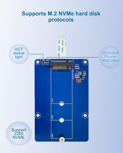 M.2 NVMe to PCIe Adapter for Raspberry Pi 5, Supports M.2 NVMe SSD 2280