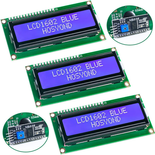 RockBee LCD 1602 Module (3 Pack), New Type IIC TWI Serial 16x2 Display, Compatible with Arduino Raspberry Pi