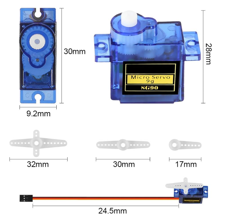 RockBee 8 Pcs SG90 9G Micro Servo Motor Kit