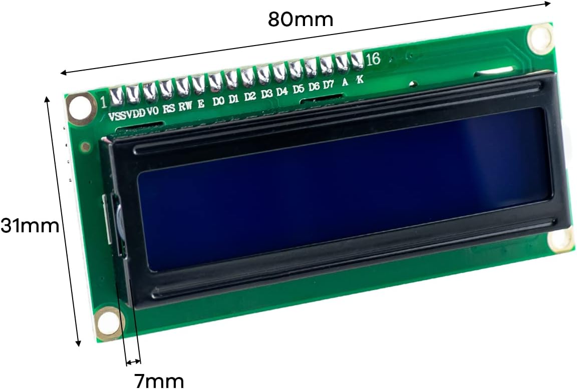 RockBee LCD 1602 Module (3 Pack), New Type IIC TWI Serial 16x2 Display, Compatible with Arduino Raspberry Pi