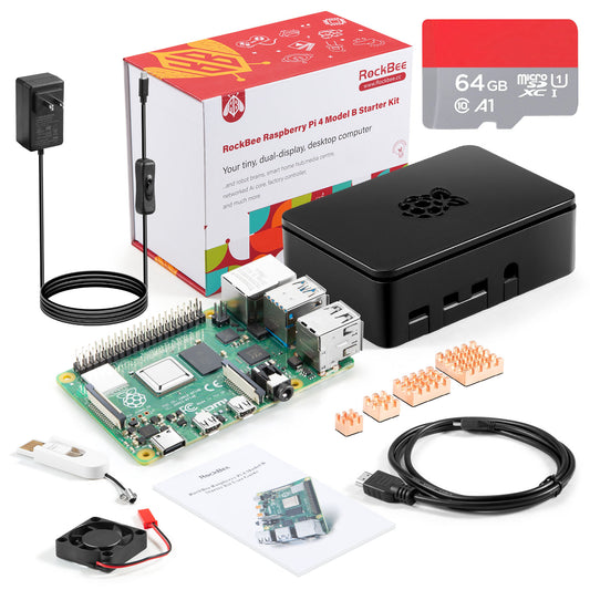 RockBee Raspberry Pi 4 Model B 8GB+64G Starter Kit